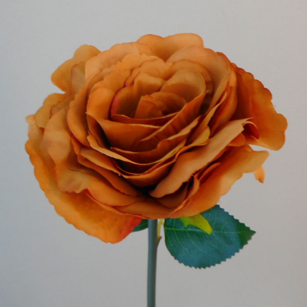 Artificial Roses Burnt Orange 46cm Artificial Flowers